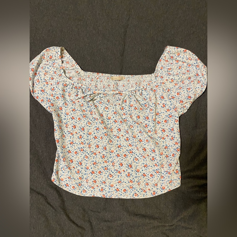 Cropped Floral Blouse